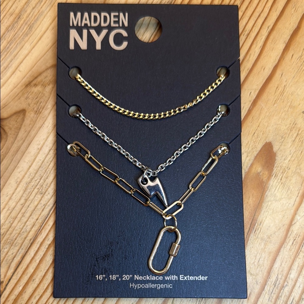 Madden NYC Gold and Silver Layered Necklace Set